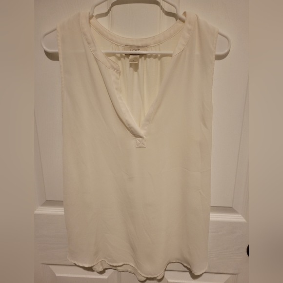 Loft Outlet Sleeveless Women's Cream Tank size medium - Picture 1 of 2
